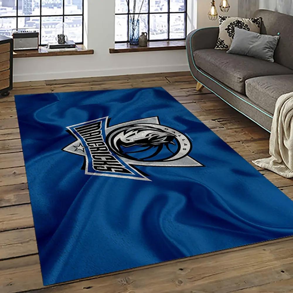 Nba dallas mavericks basketball team logo sport carpet rectangle area rug for living room dmr35 Rectangle Rug
