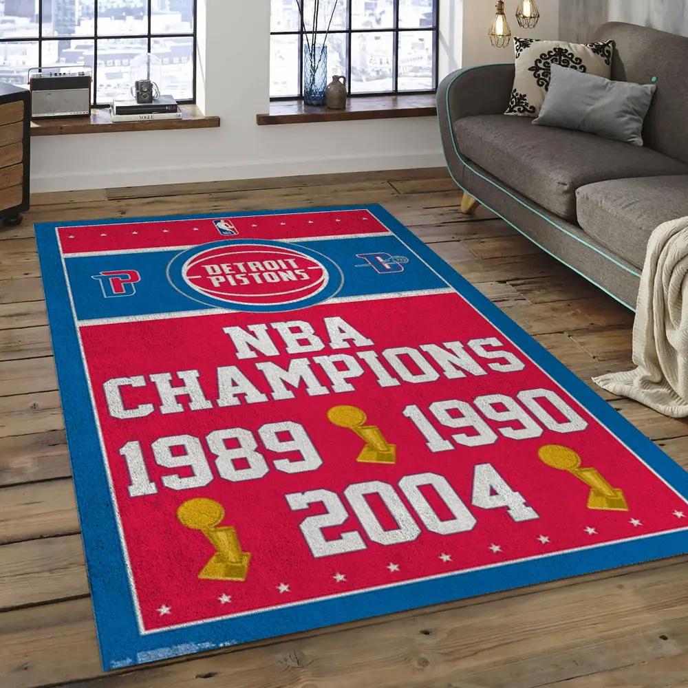 Nba detroit pistons basketball legend team logo rectangle area dp21 Rectangle Rug