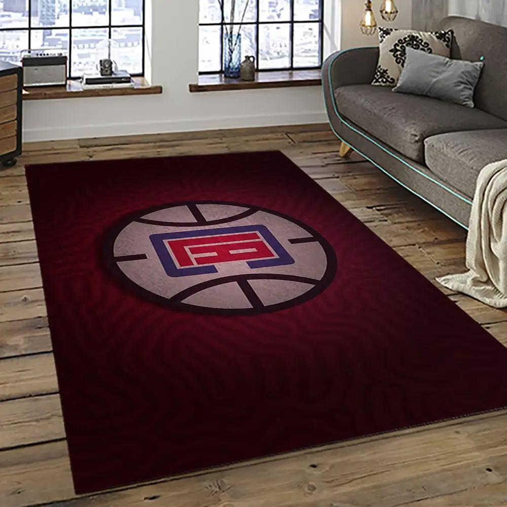 Nba los angeles clippers basketball team logo sport carpet rectangle area rug for living room lac25 Rectangle Rug