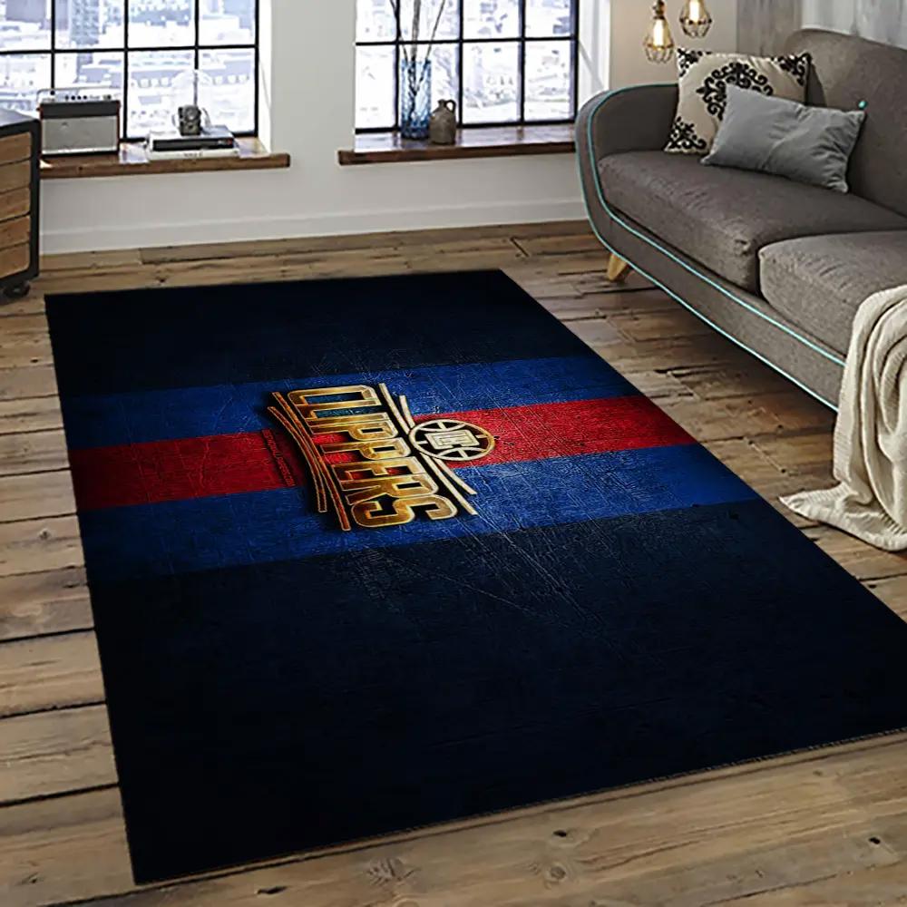 Nba los angeles clippers basketball team logo sport carpet rectangle area rug for living room lac42 Rectangle Rug
