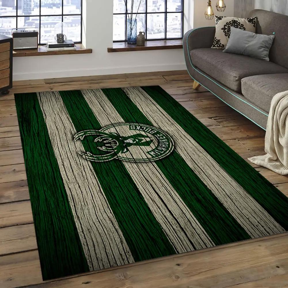 Nba milwaukee bucks basketball legend team logo rectangle area mbs04 Rectangle Rug