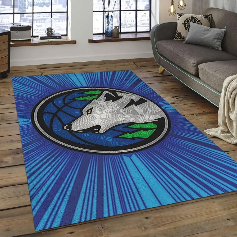 Nba minnesota timberwolves basketball legend team logo rectangle area mt29 Rectangle Rug
