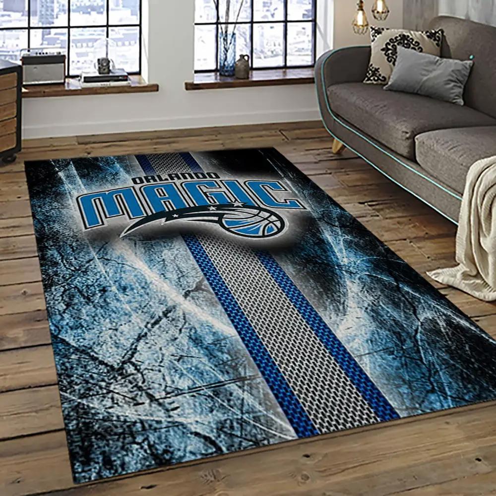 Nba orlando magic basketball team logo sport carpet rectangle area rug for living room olm30 Rectangle Rug