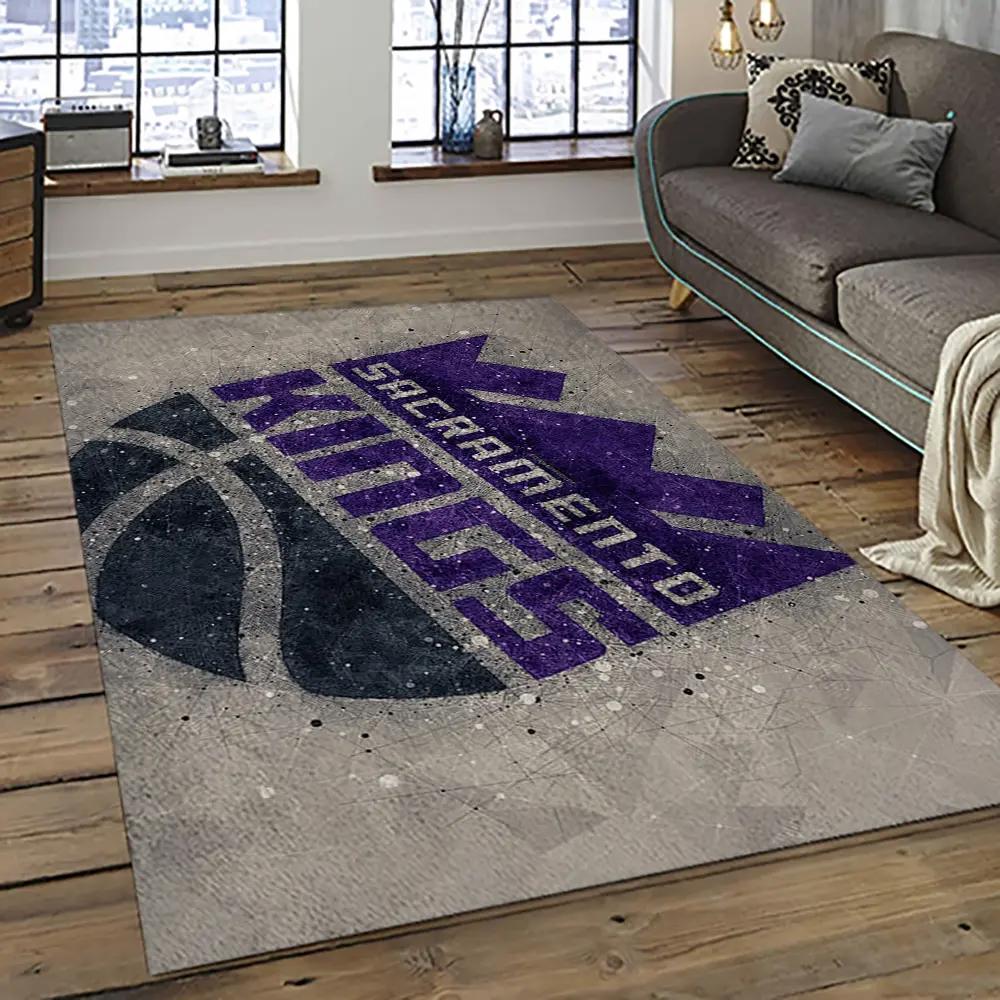 Nba sacramento kings basketball team logo sport carpet rectangle area rug for living room sck12 Rectangle Rug