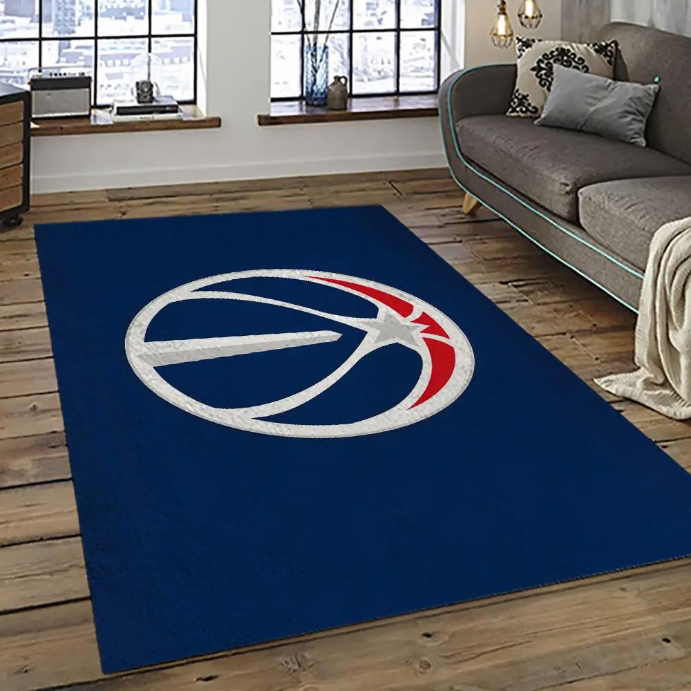 Nba washington wizards basketball team logo sport carpet rectangle area rug for living room wsw8 Rectangle Rug