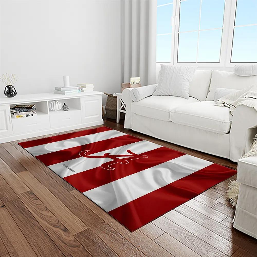 Ncaa alabama crimson tide college sport basketball and foolball team logo rectangle area rug act05 Rectangle Rug