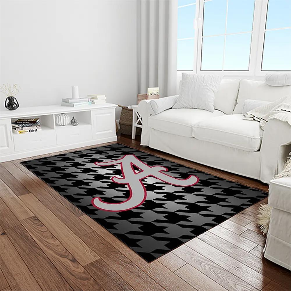Ncaa alabama crimson tide college sport basketball and foolball team logo rectangle area rug act44 Rectangle Rug