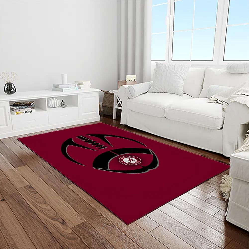 Ncaa alabama crimson tide college sport basketball and foolball team logo rectangle area rug act57 Rectangle Rug