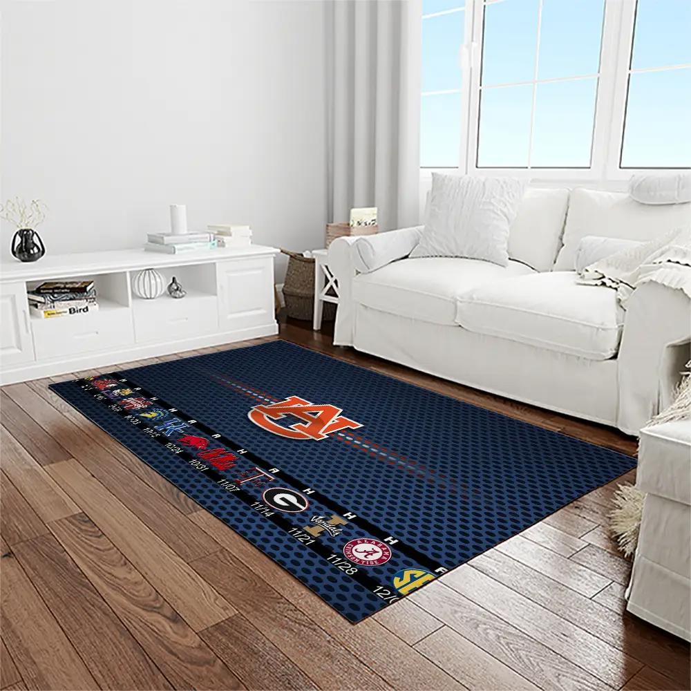 Ncaa auburn tigers college sport basketball and foolball team logo rectangle area rug ats32 Rectangle Rug