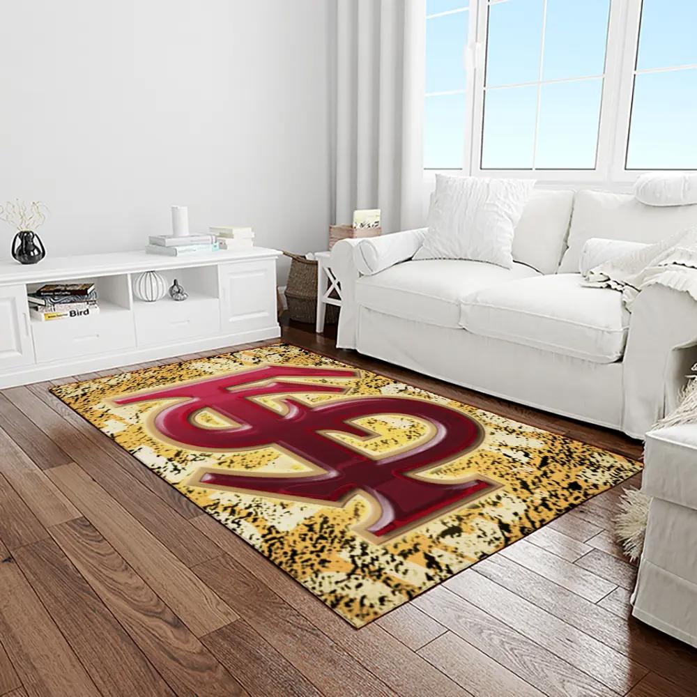 Ncaa florida state seminoles sport basketball and foolball team logo rectangle area rug fss22 Rectangle Rug
