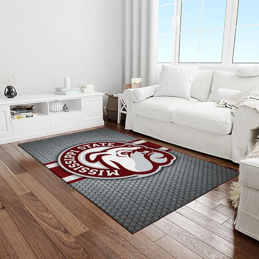Ncaa mississippi state bulldogs college sport basketball and foolball team logo rectangle area rug msb54 Rectangle Rug