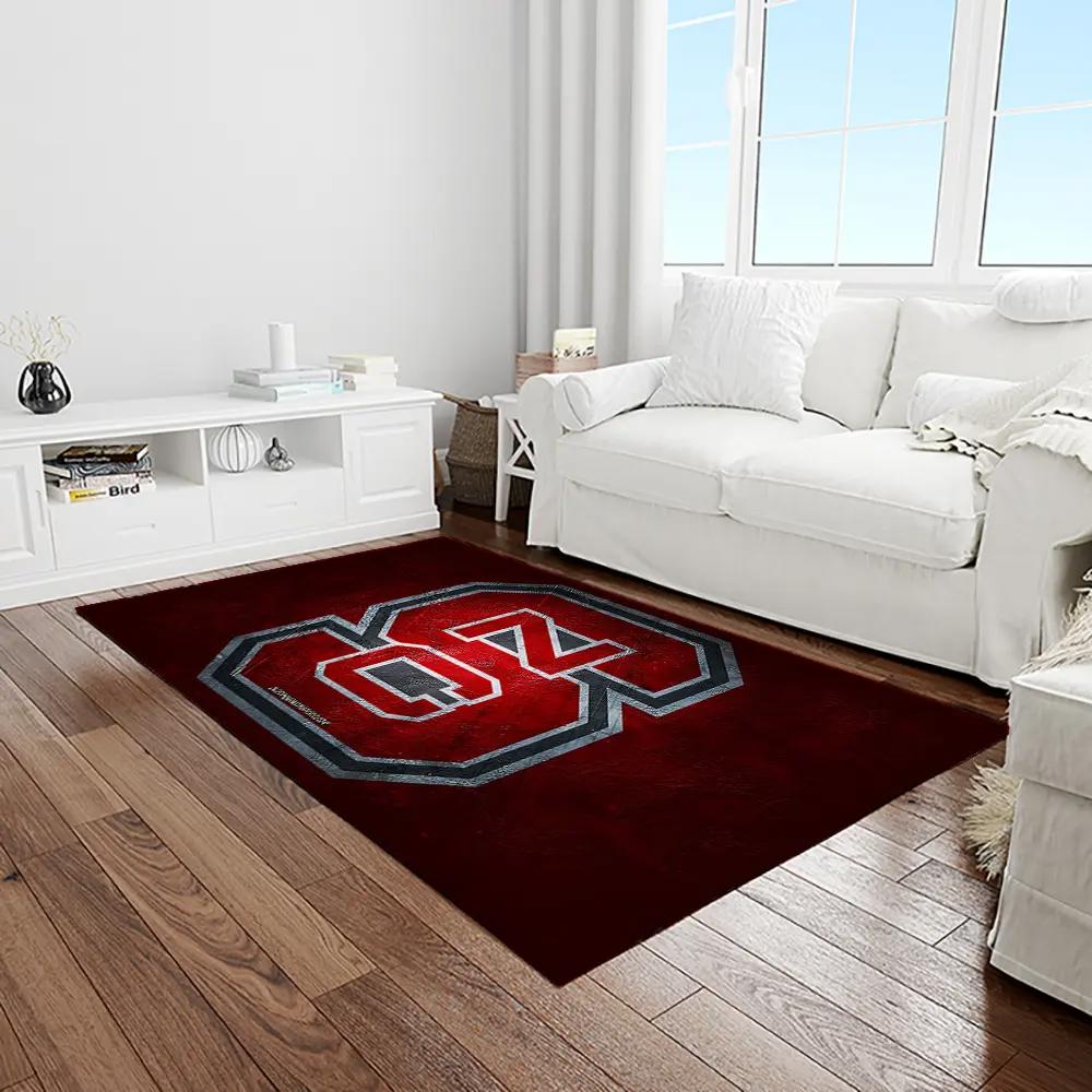 Ncaa nc state wolfpack sport basketball and foolball team logo rectangle area rug ncsw03 Rectangle Rug
