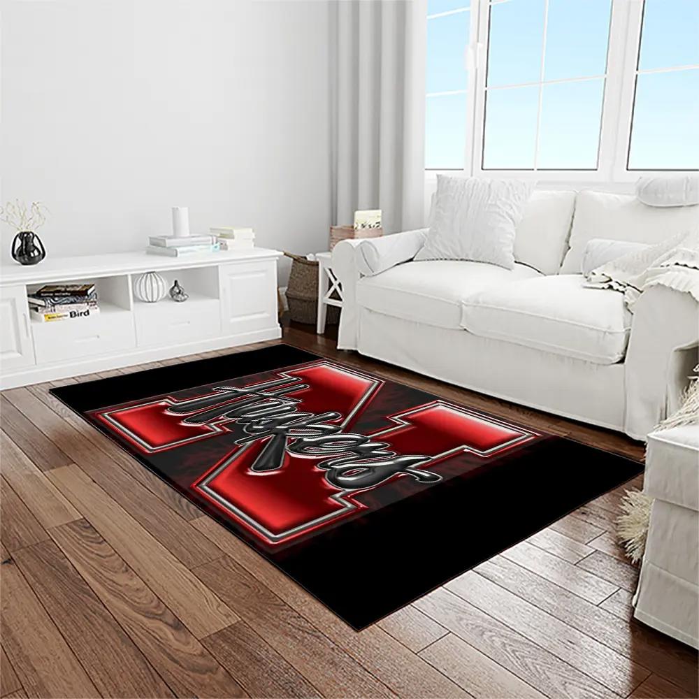 Ncaa nebraska cornhuskers college sport basketball and foolball team logo rectangle area rug ncs15 Rectangle Rug