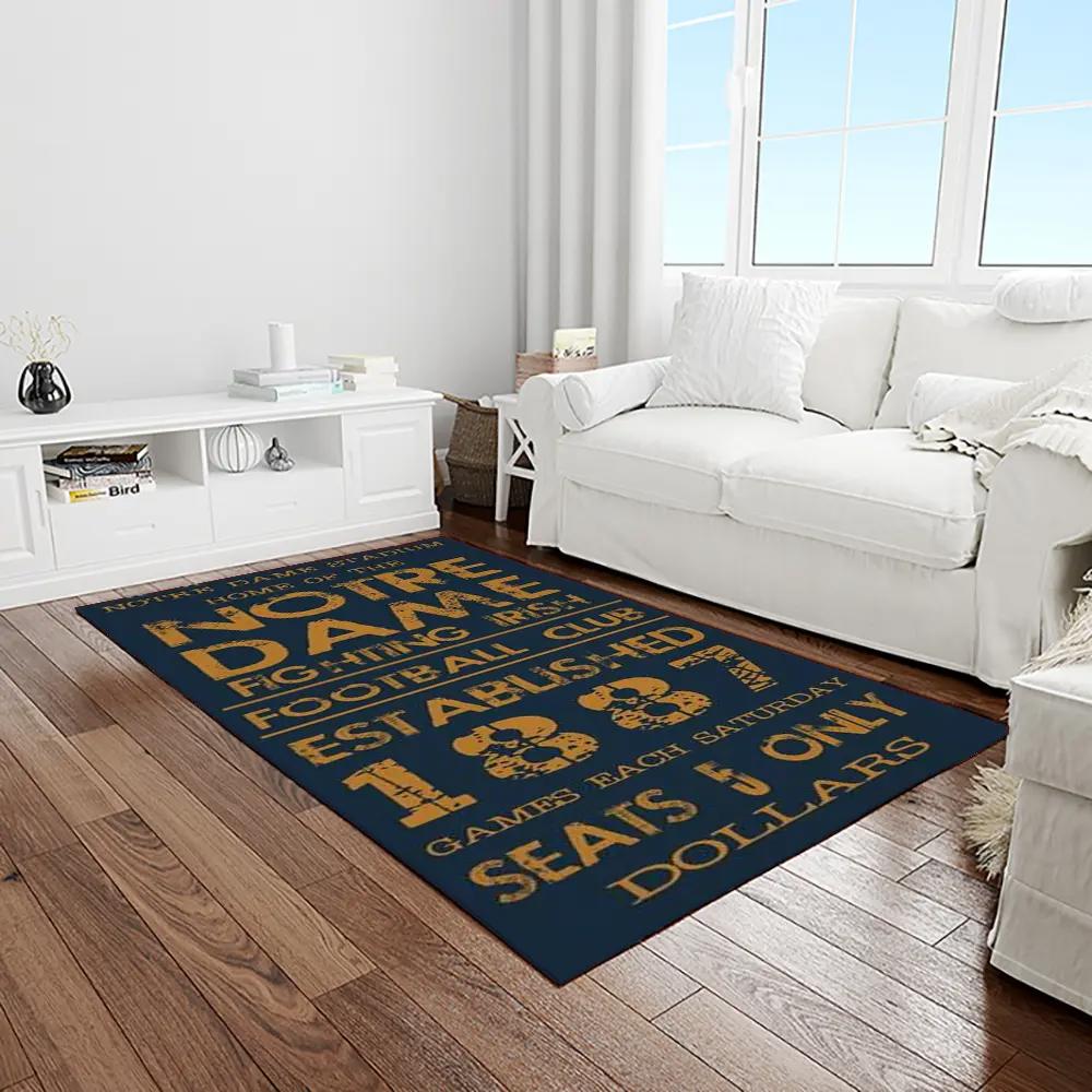 Ncaa notre dame fighting sport basketball and foolball team logo rectangle area rug ndf65 Rectangle Rug