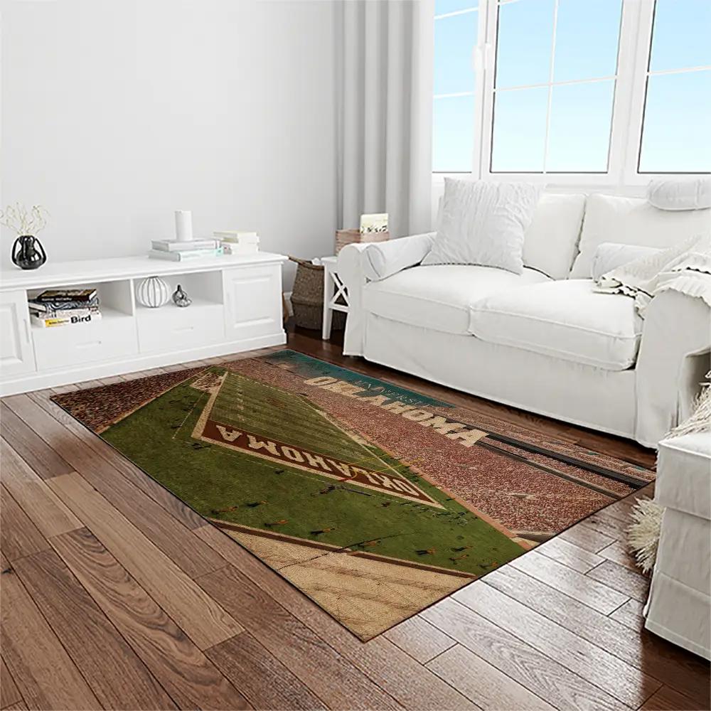 Ncaa oklahoma sooners sport basketball and foolball team logo rectangle area rug os73 Rectangle Rug