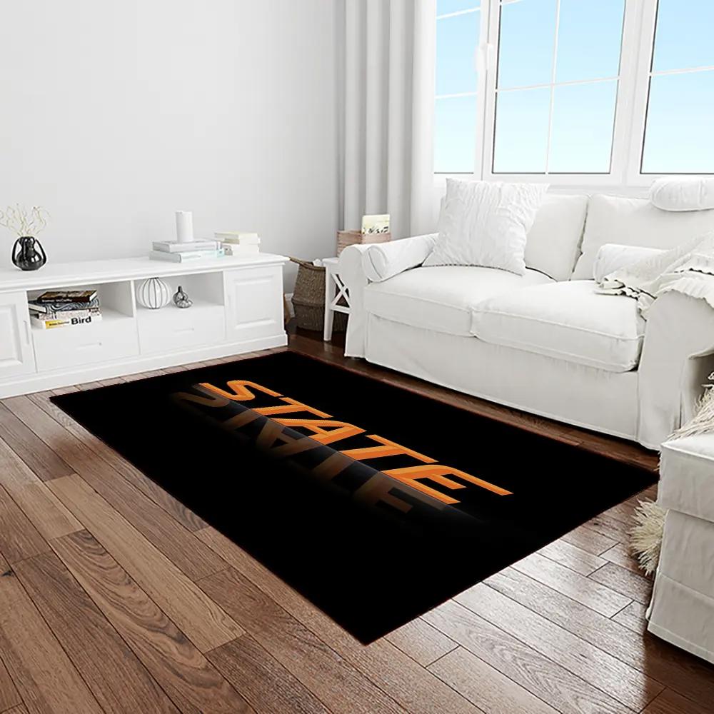 Ncaa oklahoma state cowboys sport basketball and foolball team logo rectangle area rug osc56 Rectangle Rug