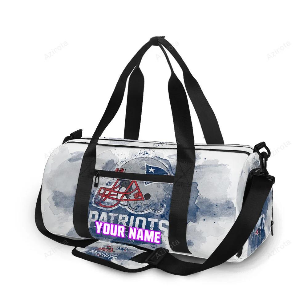 New england patriots helmet color splash personalized name travel bag gym bag 1641 Travel Bag