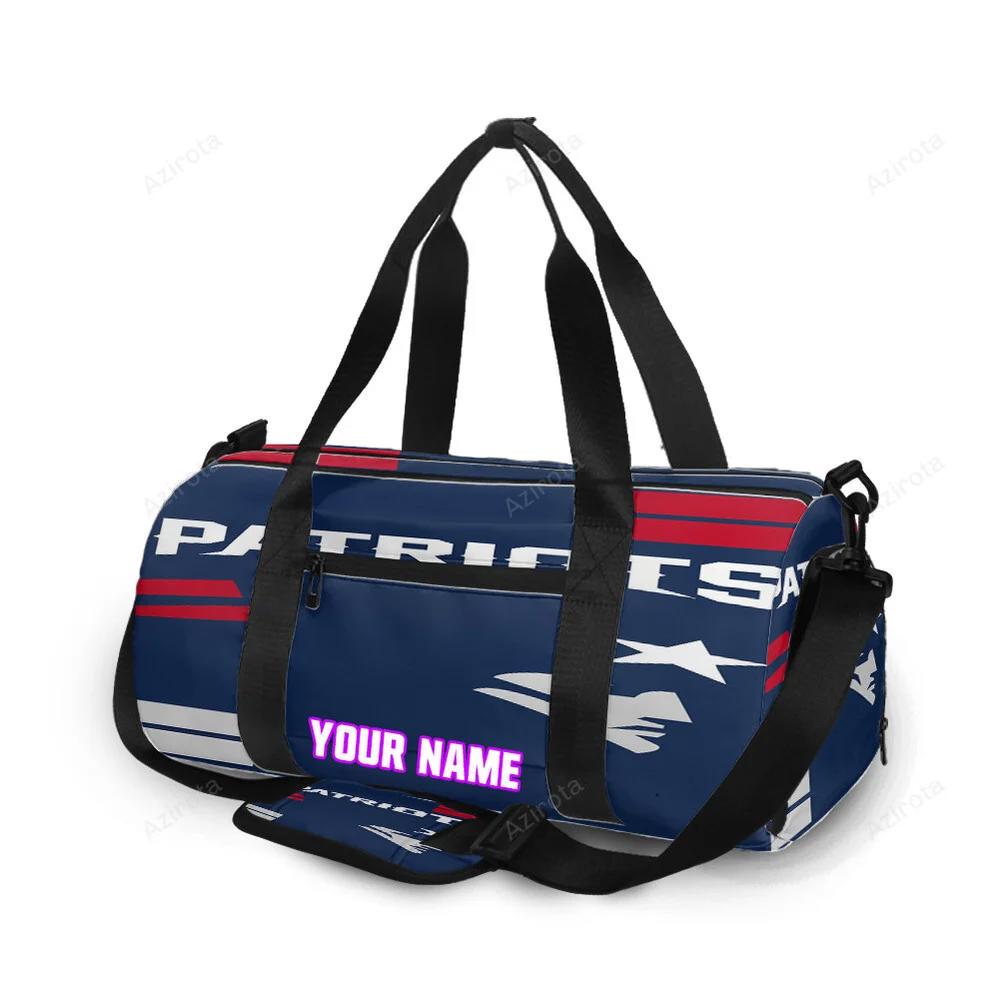 New england patriots white face personalized name travel bag gym bag 1566 Travel Bag