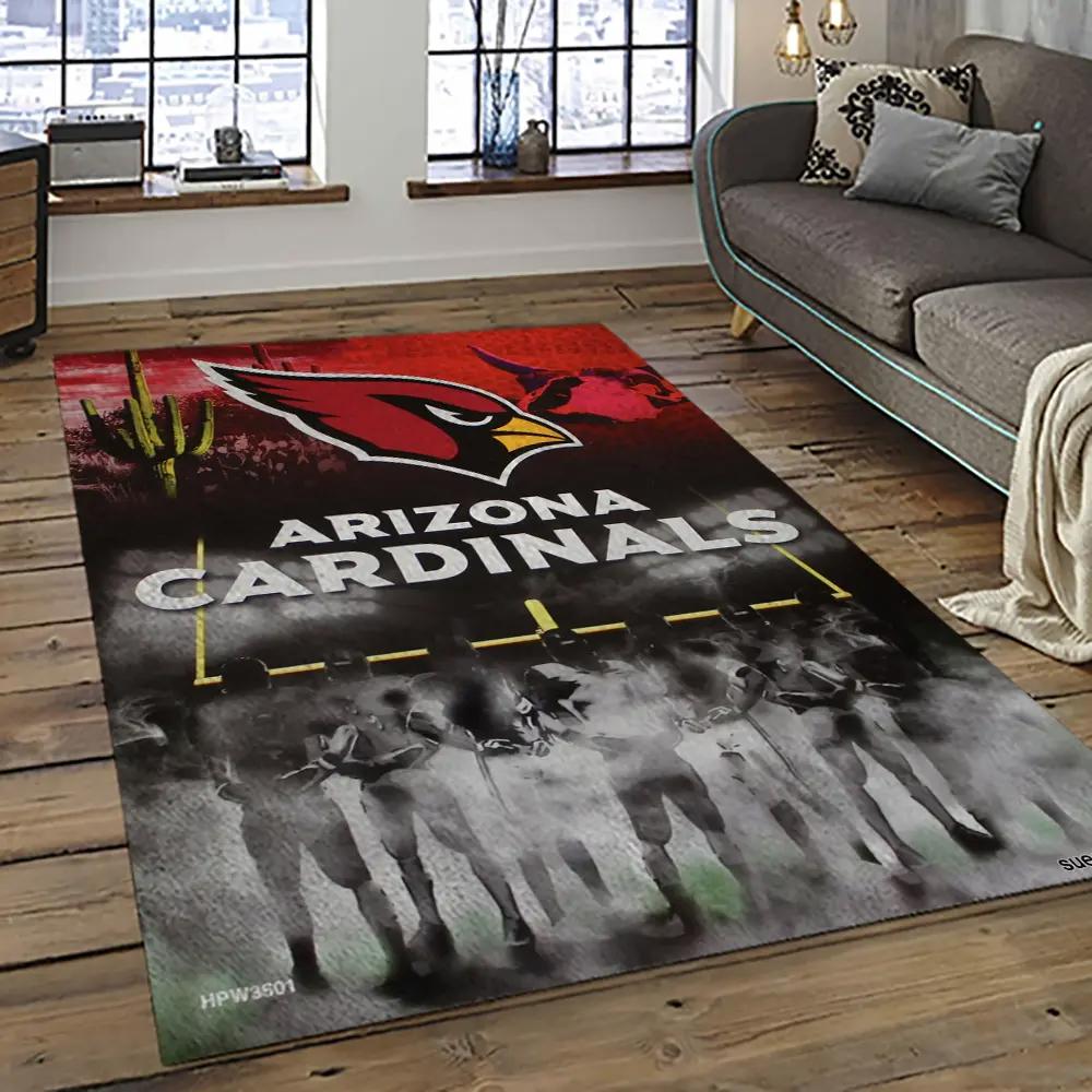 Nfl arizona cardinals football team logo sport carpet rectangle area rug for living room ac16 Rectangle Rug
