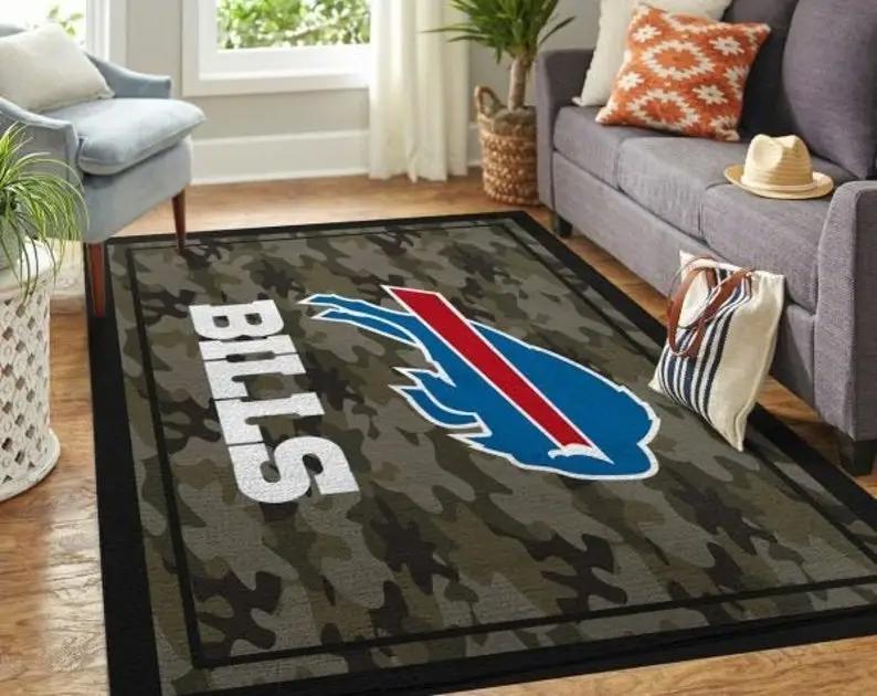 Nfl buffalo bills camo style area rug home decor floor decor b190621 Rectangle Rug