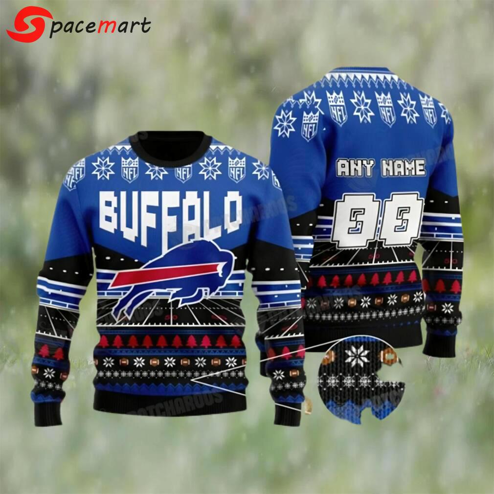 Nfl buffalo bills personalized ugly christmas sweater football fan gift Christmas Ugly Sweater