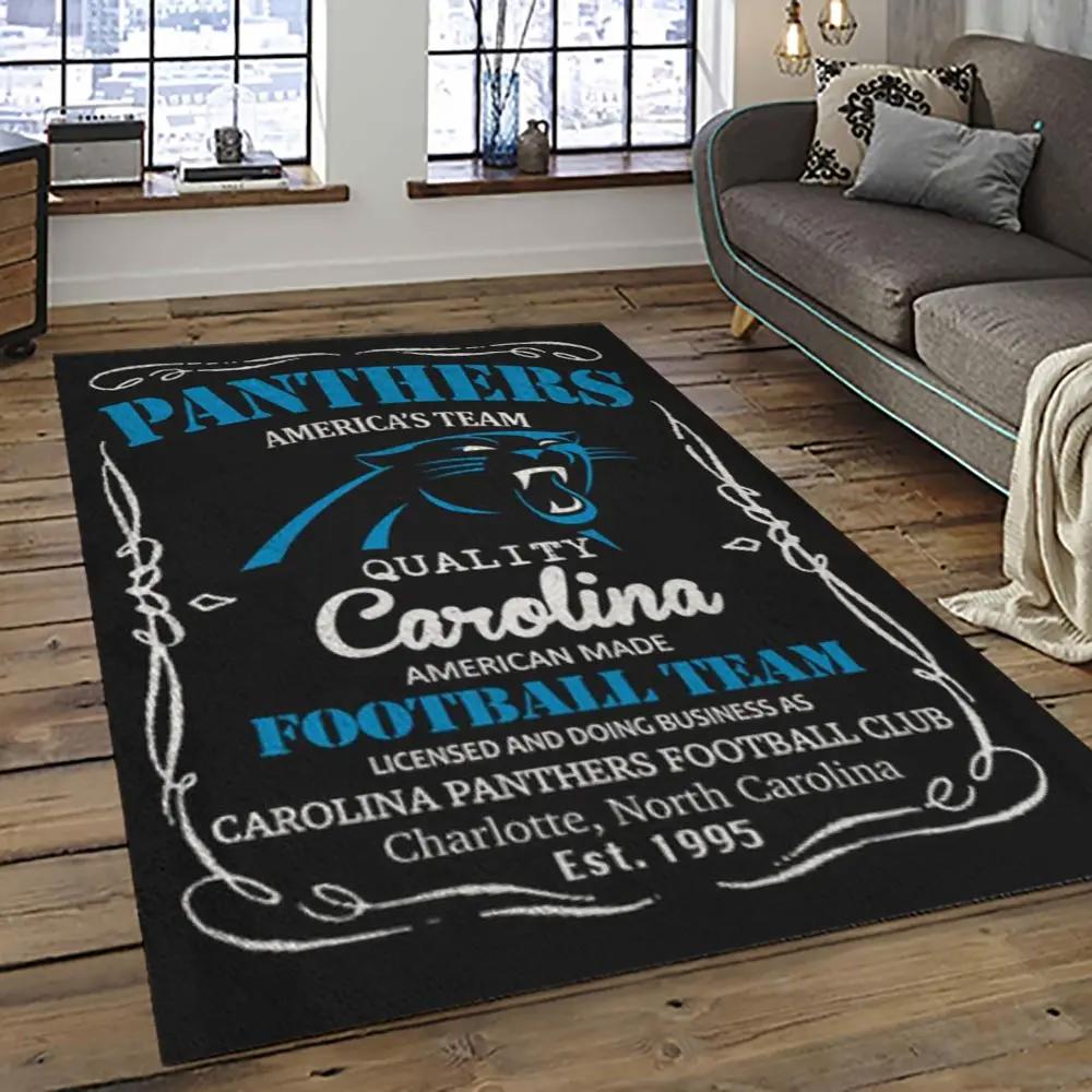 Nfl carolina panthers football team logo sport carpet area rug gift for friends cnps24 Rectangle Rug
