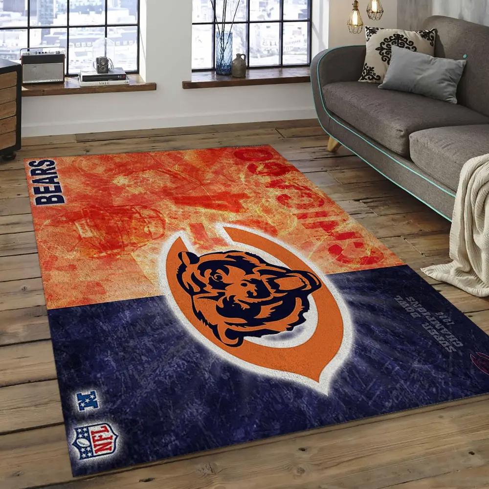 Nfl chicago bears football team logo rectangle area rug cgb44 Rectangle Rug
