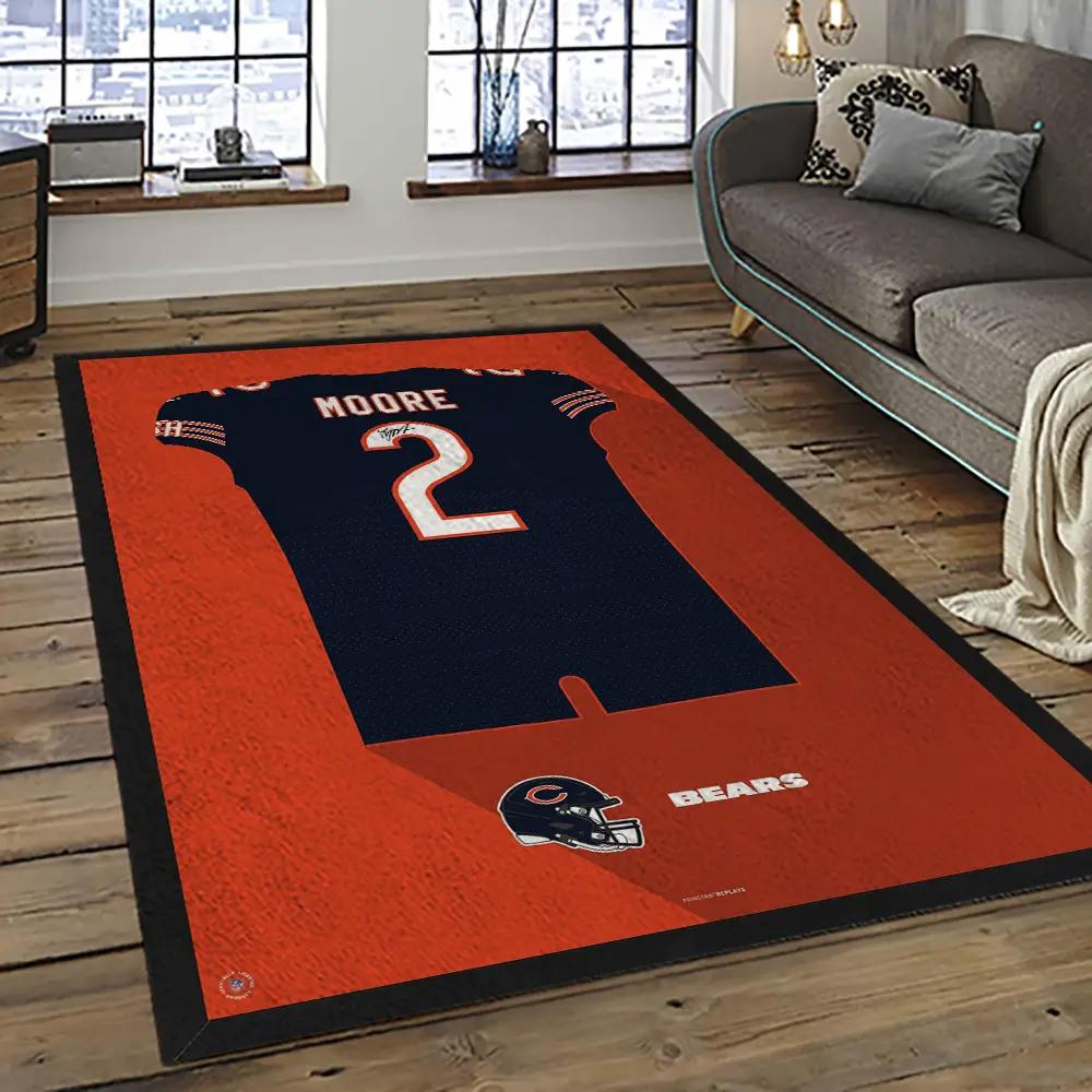 Nfl chicago bears football team logo sport carpet rectangle area rug for living room ccb23 Rectangle Rug