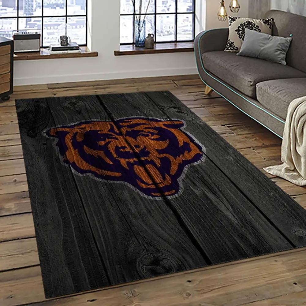 Nfl chicago bears football team logo sport carpet rectangle area rug for living room ccb54 Rectangle Rug