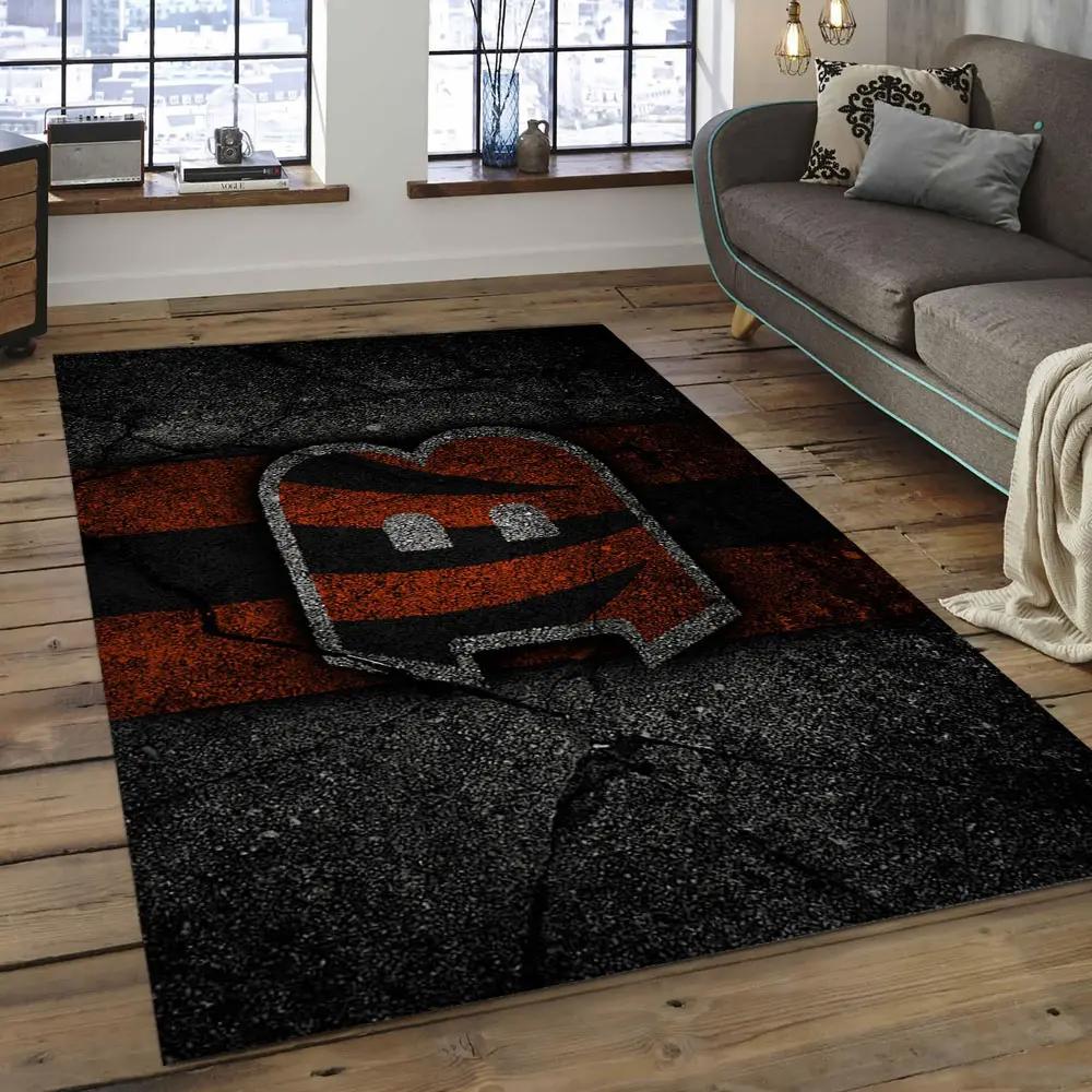 Nfl cincinnati bengals football team logo rectangle area rug ccb27 Rectangle Rug