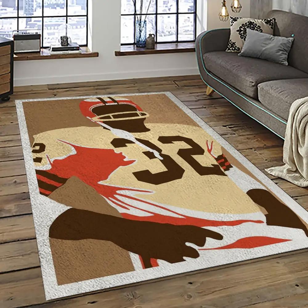 Nfl cleveland browns football team logo sport carpet rectangle area rug for living room cb41 Rectangle Rug
