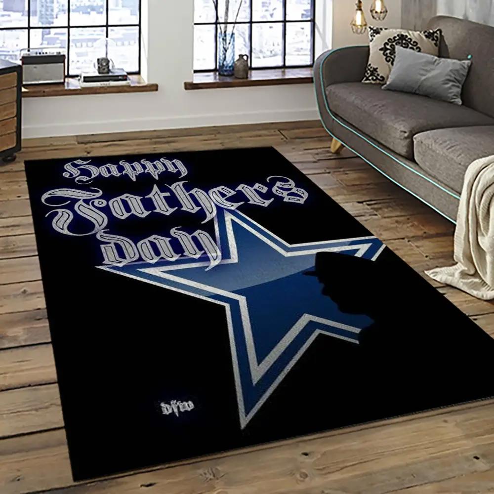 Nfl dallas cowboy football team logo sport carpet rectangle area rug for living room dc10 Rectangle Rug