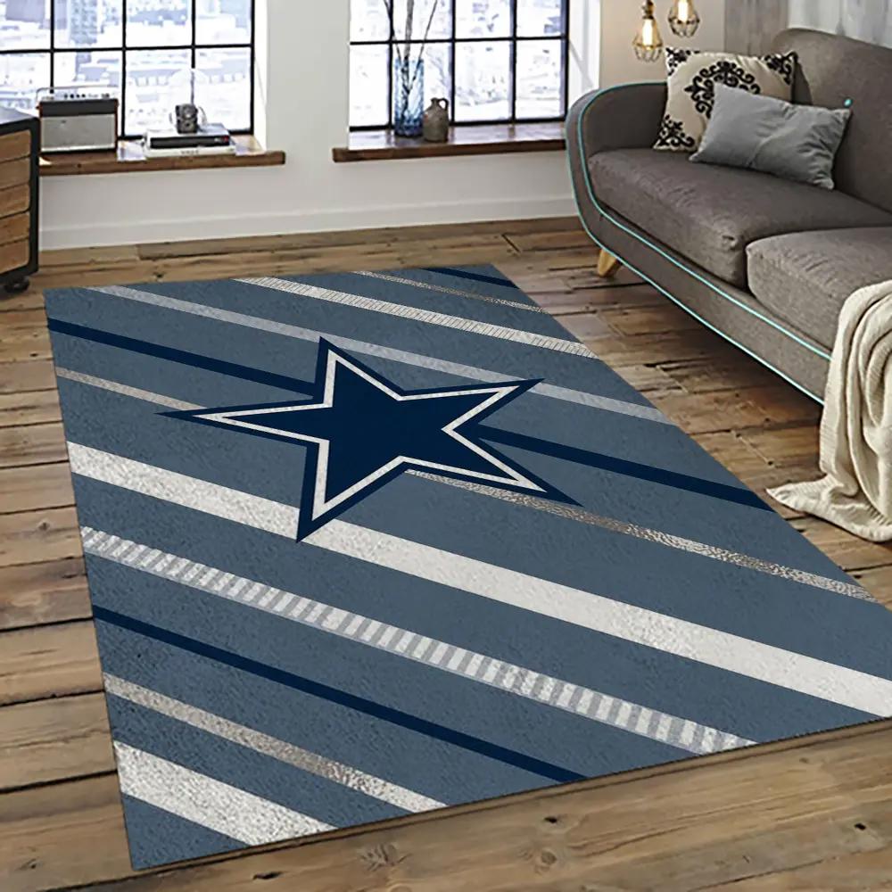 Nfl dallas cowboy football team logo sport carpet rectangle area rug for living room dc27 Rectangle Rug