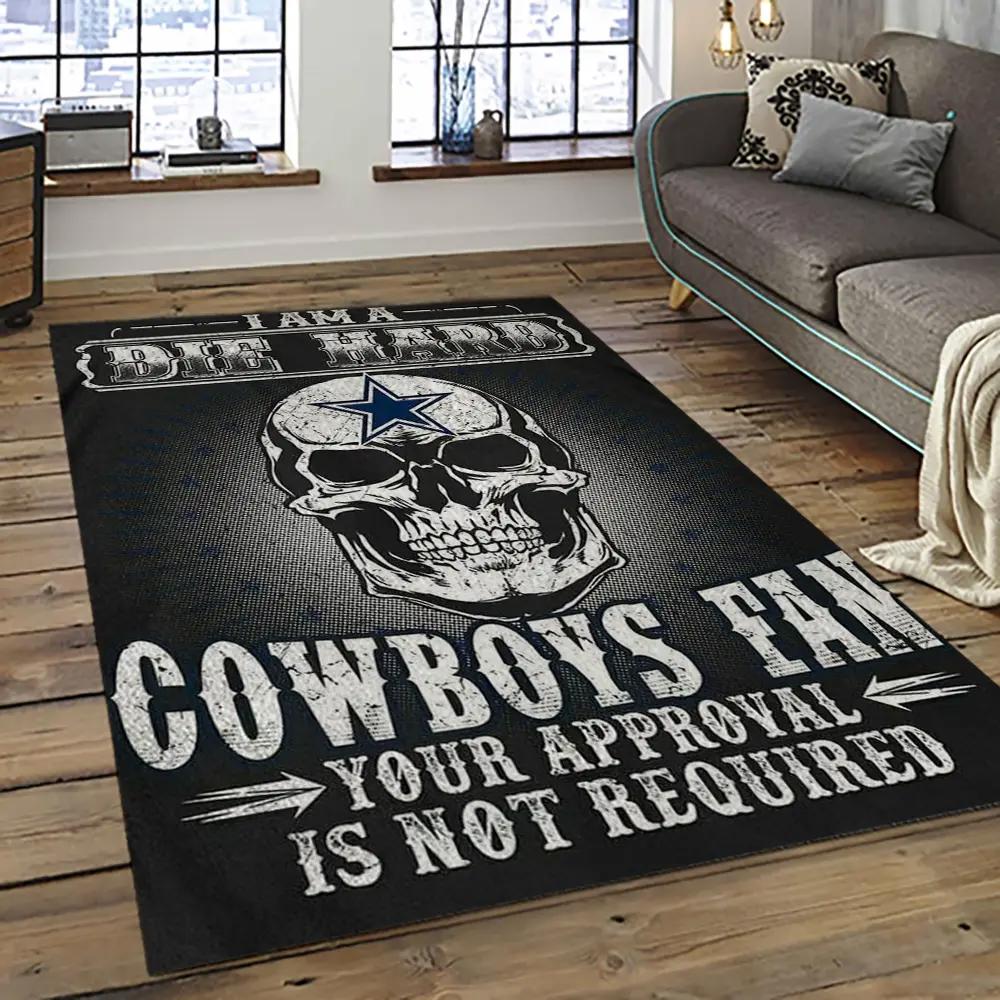 Nfl dallas cowboy football team logo sport carpet rectangle area rug for living room dc32 Rectangle Rug