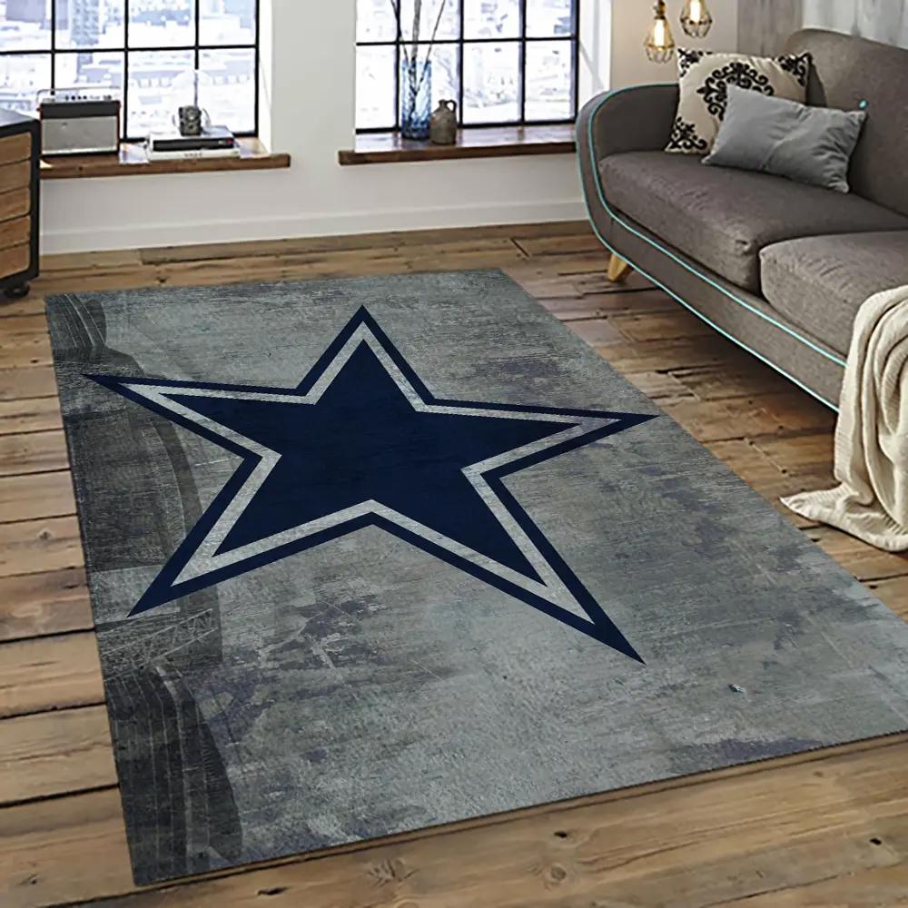 Nfl dallas cowboy football team logo sport carpet rectangle area rug for living room dc67 Rectangle Rug