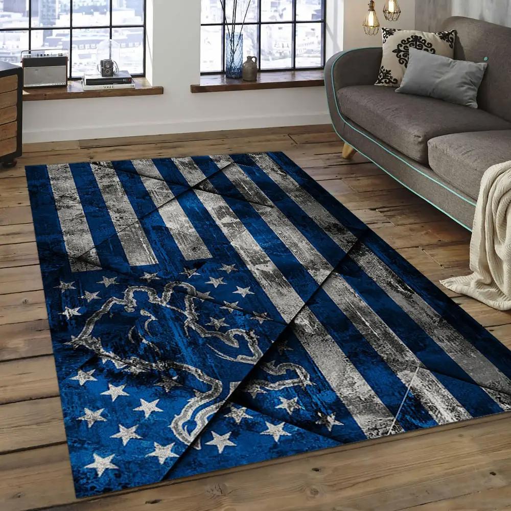 Nfl detroit lions football team logo rectangle area rug dl10 Rectangle Rug