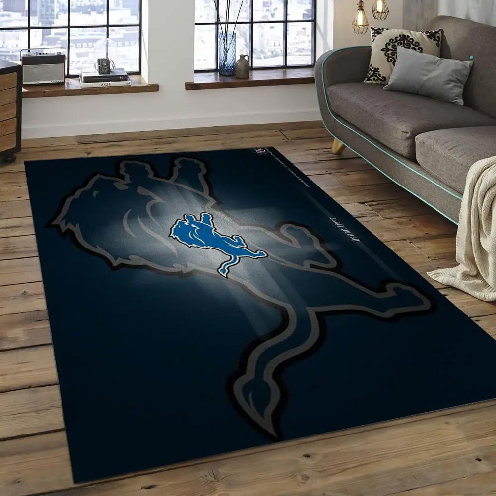 Nfl detroit lions football team logo rectangle area rug dl34 Rectangle Rug