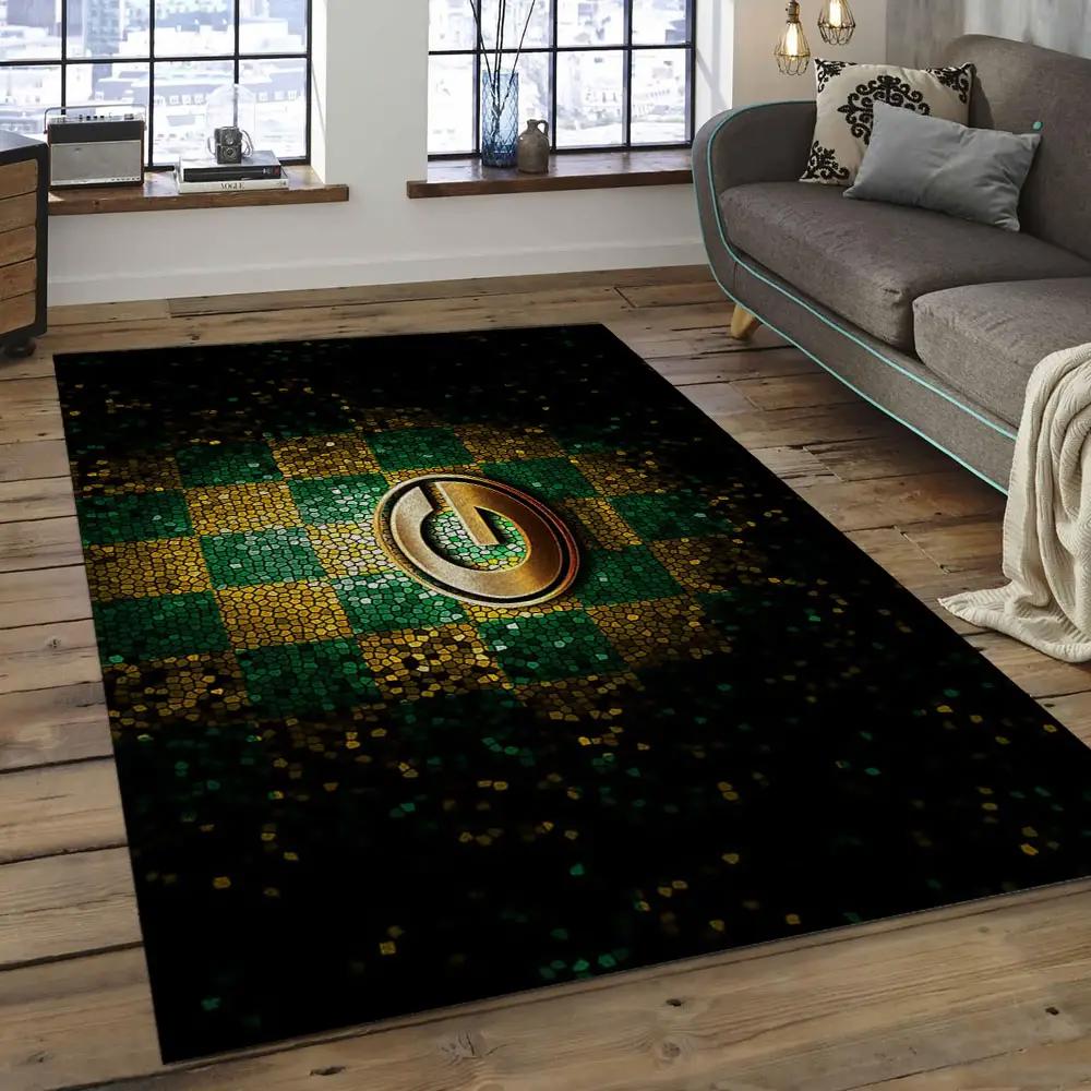 Nfl green bay packers football team logo rectangle area rug gbp16 Rectangle Rug