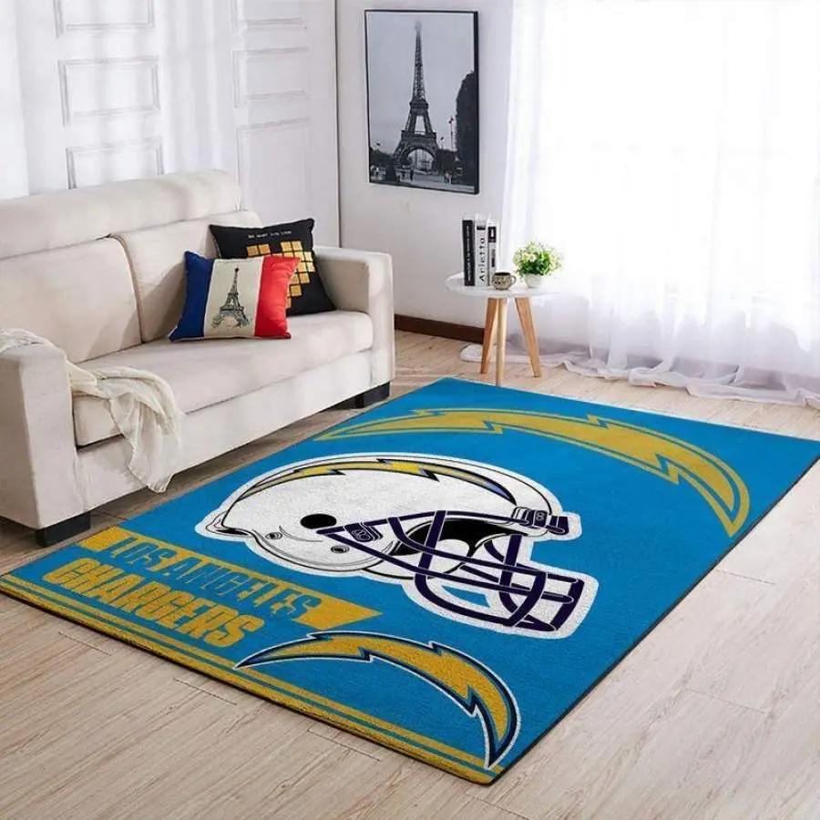 Nfl los angeles chargers football area rug living room rug home decor 19122110 Rectangle Rug