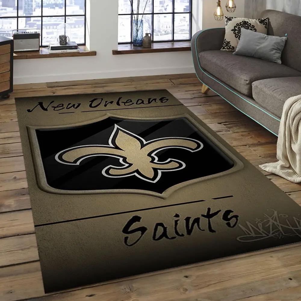 Nfl new orleans saints football team logo rectangle area rug nos16 Rectangle Rug