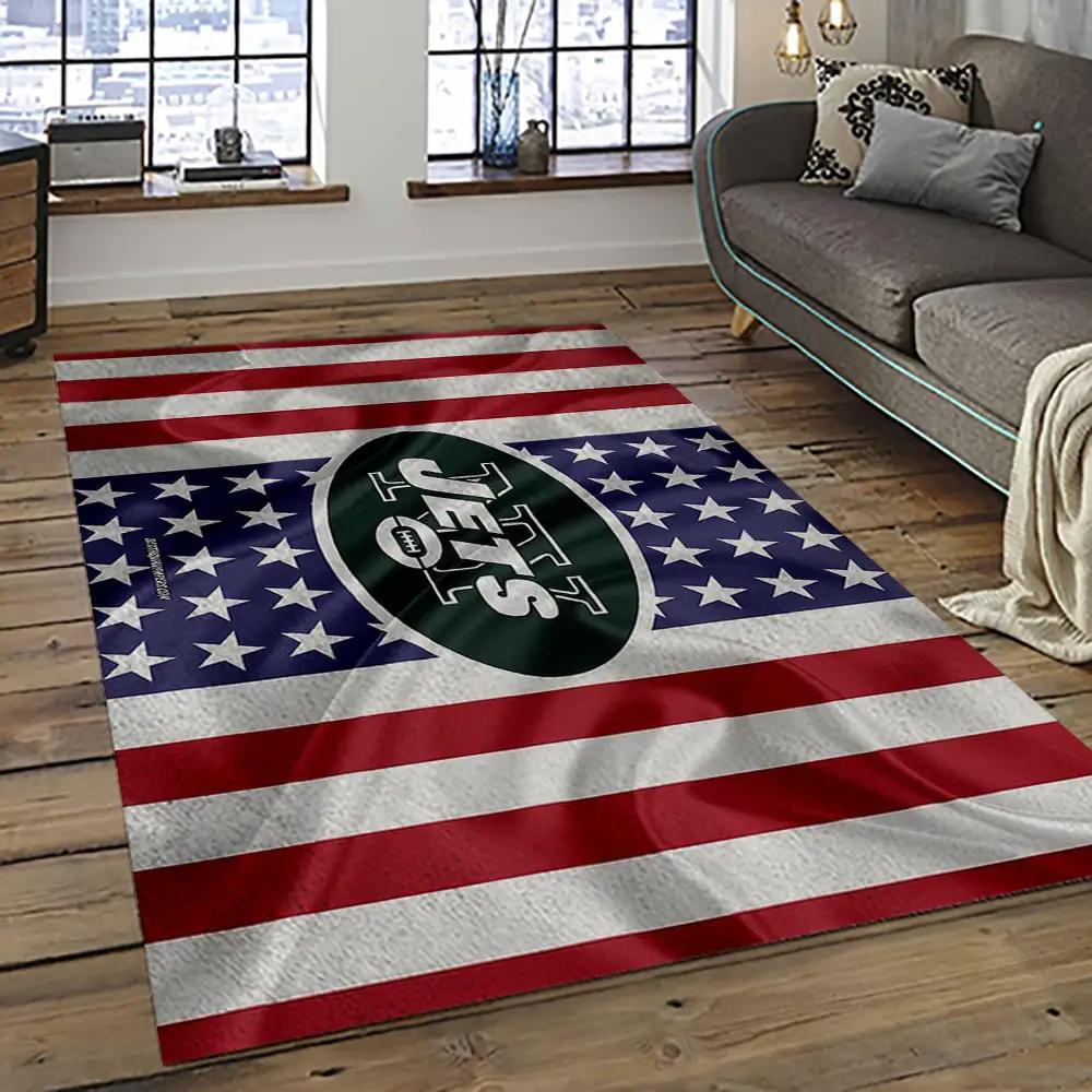 Nfl new york jets football team logo sport carpet rectangle area rug for living room nyj33 Rectangle Rug