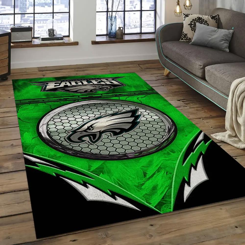 Nfl philadelphia eagles football team logo rectangle area rug pe37 Rectangle Rug