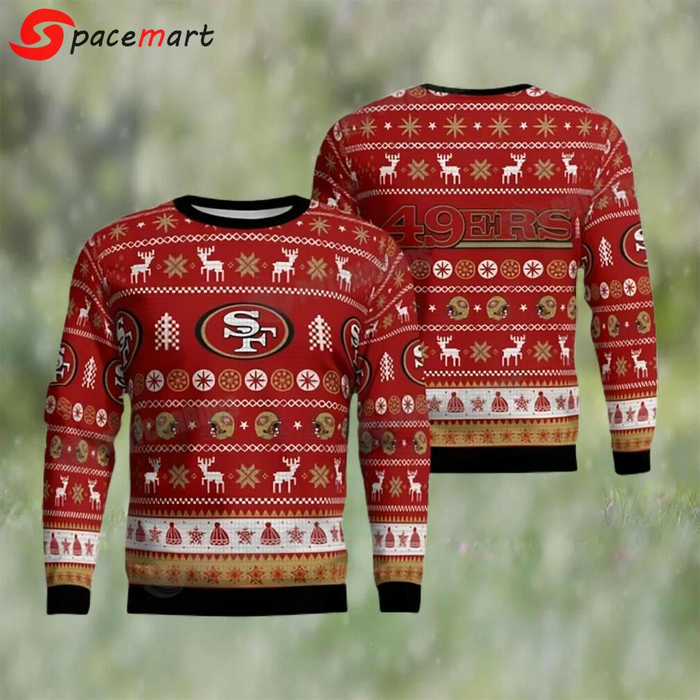 Nfl san francisco football logo ugly christmas sweater 49ers gifts for him Christmas Ugly Sweater