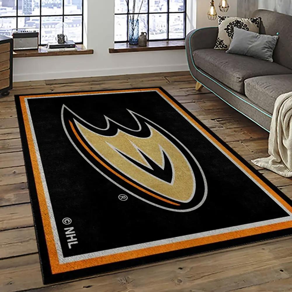 Nhl anaheim ducks ice hockey team logo sport carpet area rug home decor gift the ducks gift for fans gift for son ahd22 Rectangle Rug