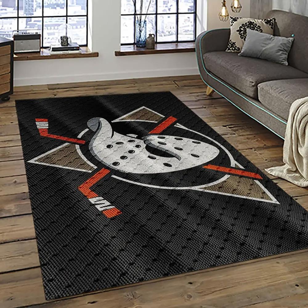 Nhl anaheim ducks ice hockey team logo sport carpet area rug home decor gift the ducks gift for fans gift for son ahd47 Rectangle Rug