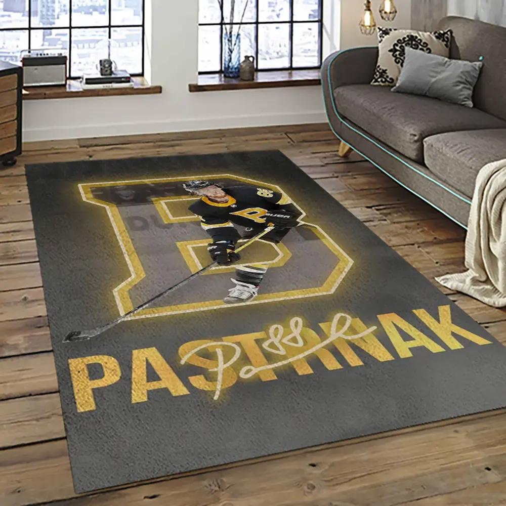 Nhl boston bruins hockey team logo sport carpet rectangle area rug for living room bb46 Rectangle Rug
