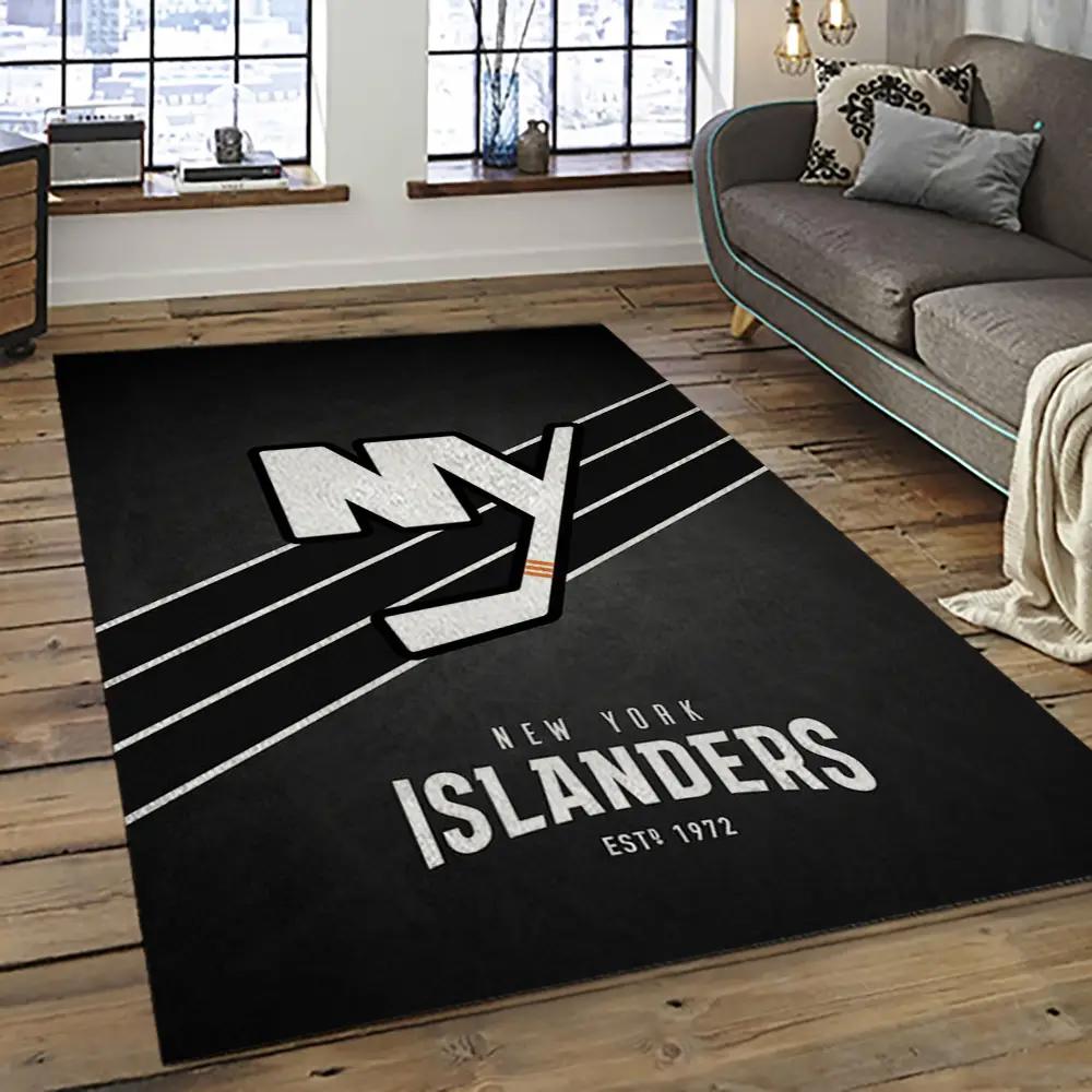 Nhl new york islanders hockey team logo sport carpet rectangle area rug for living room nyi45 Rectangle Rug