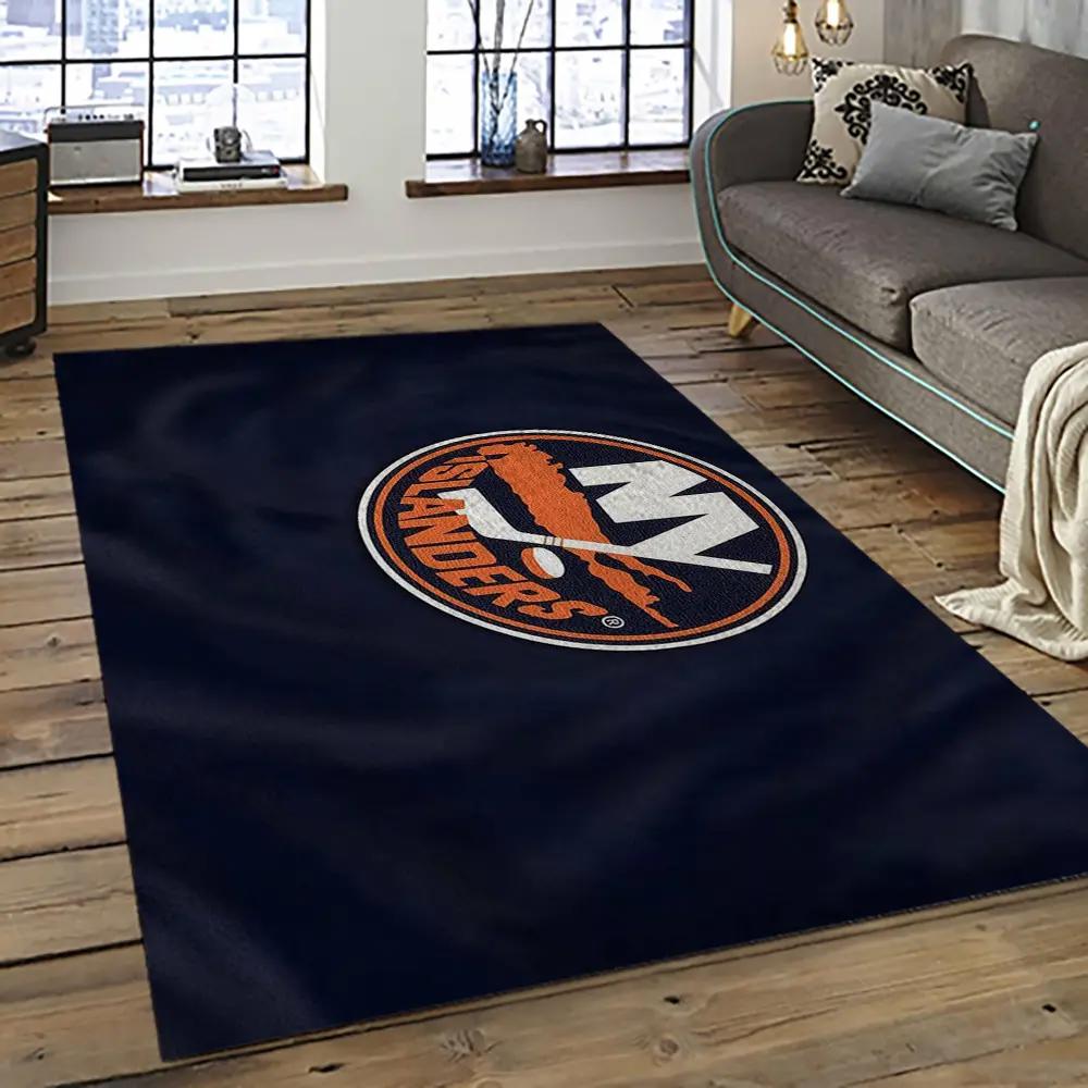 Nhl new york islanders hockey team logo sport carpet rectangle area rug for living room nyi58 Rectangle Rug