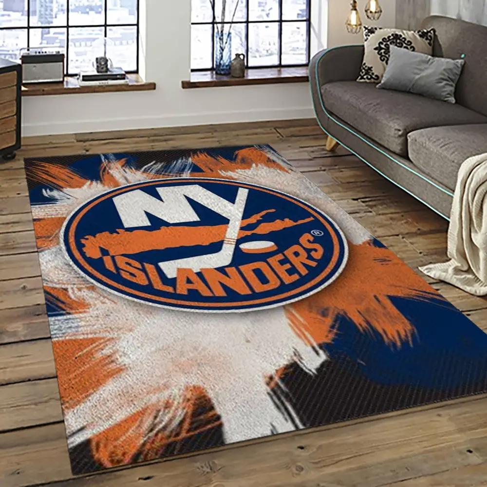 Nhl new york islanders hockey team logo sport carpet rectangle area rug for living room nyi70 Rectangle Rug