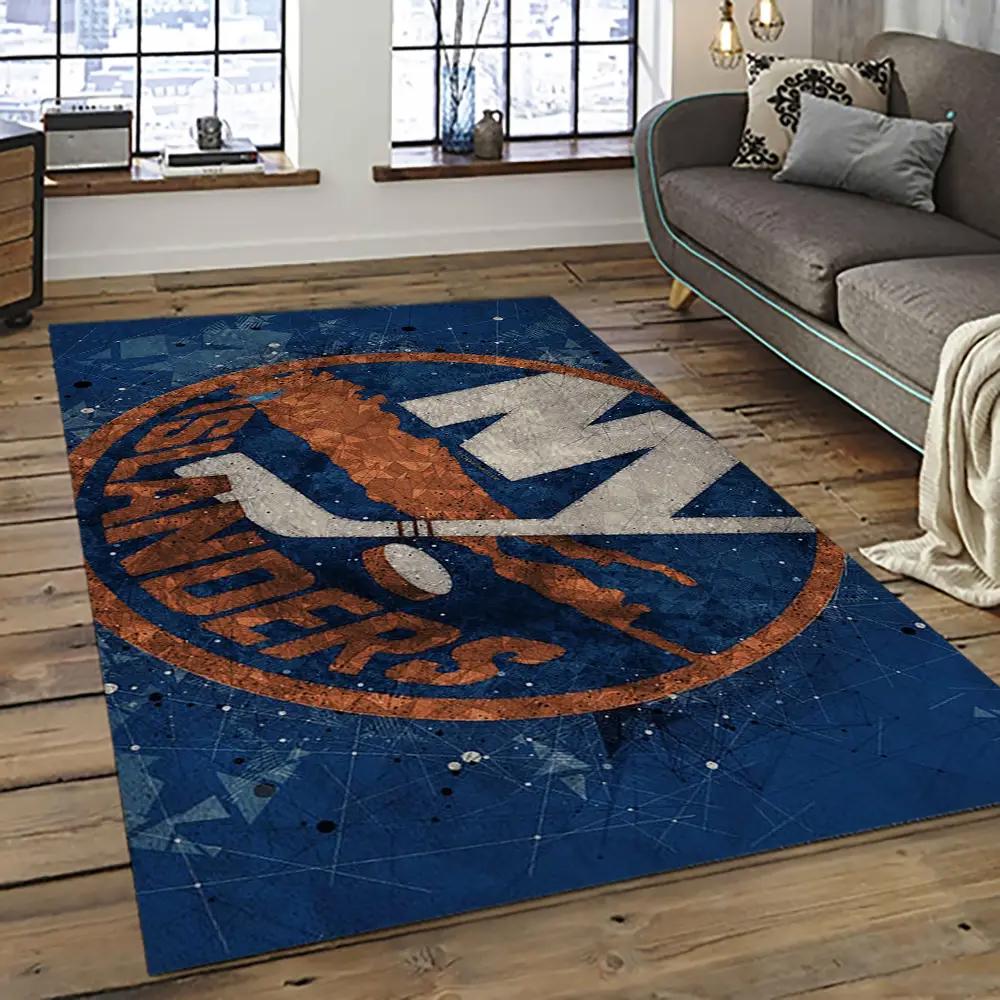 Nhl new york islanders hockey team logo sport carpet rectangle area rug for living room nyi89 Rectangle Rug